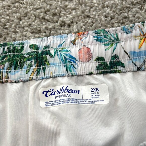 Caribbean Big Man 2XB Mesh Lined Swim Trunks Boats Beach Tropical Retail - Picture 7 of 8